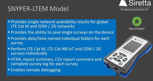 Siretta Snyper Analyzer-4G/LTEM Coverage measure tool